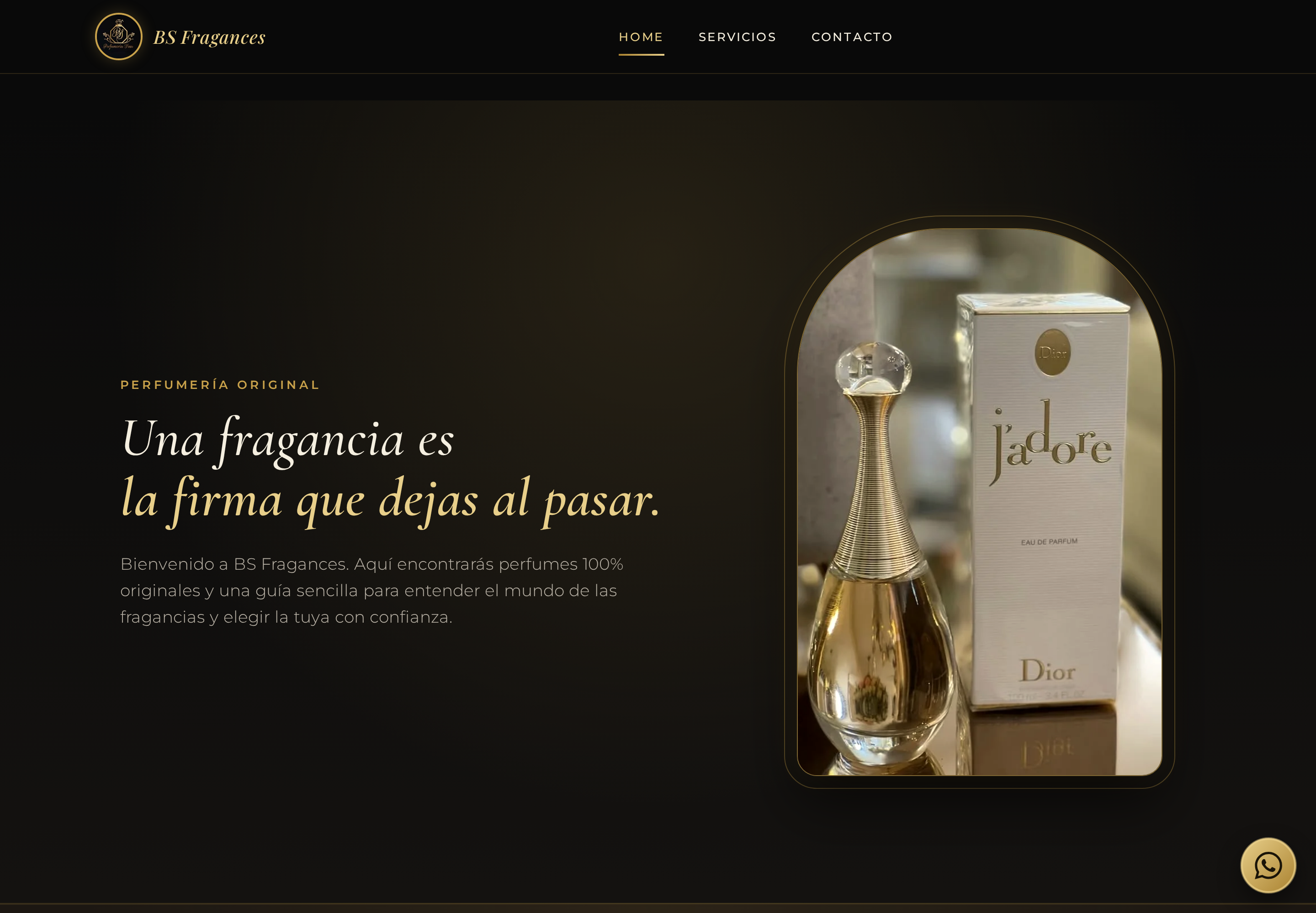 Sitio web que construimos para BS Fragances